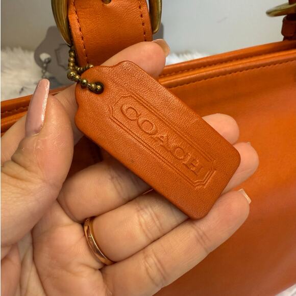 Vintage COACH Waverly Tangerine 4133 Costa Rica Top Handle Handbag - Picture 9 of 15